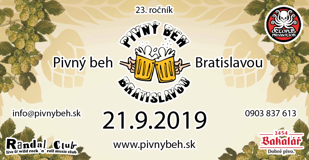 Pivný beh Bratislavou 23 - 21.9.2019 o 13:00 RANDAL Club