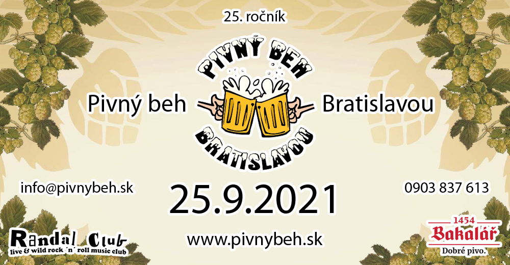 Pivný beh Bratislavou 25 - 25.9.2021 o 13:00 RANDAL Club